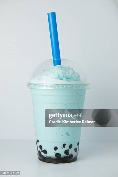 blue bubble tea - drinking straw stock pictures, royalty-free photos & images
