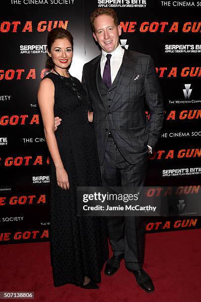 Producer Zack Schiller attends the New York premiere of "Jane Got A Gun" hosted by The Weinstein Company with the Cinema Society and Serpent's Bite...