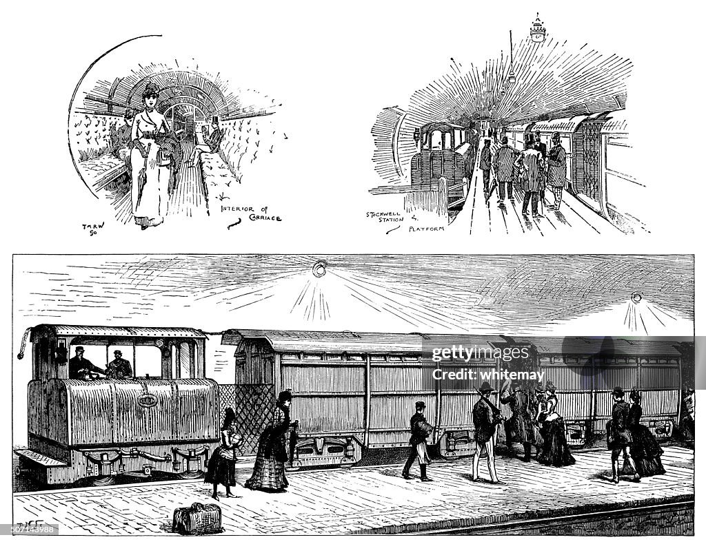 Victorian London Underground Railway High-Res Vector Graphic - Getty Images
