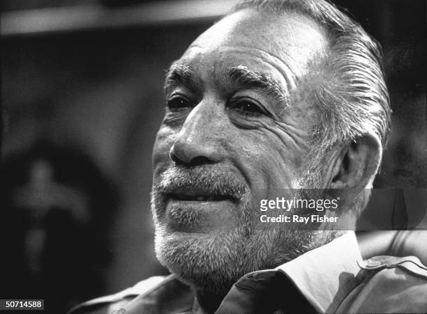Actor Anthony Quinn during an interview while touring with the stage musical Zorba.