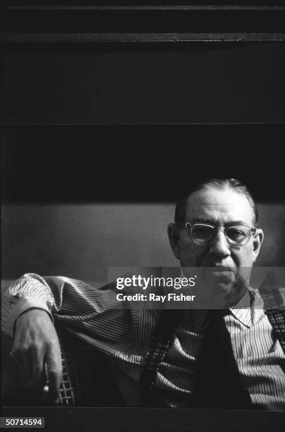 Author/poet Ogden Nash during an interview.