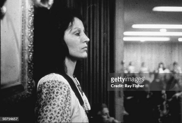 Porfile of Australian born feminist Germaine Greer at unidentified National Convention.