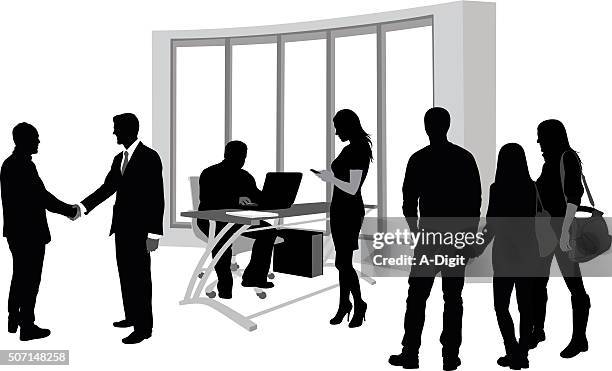ilustrações de stock, clip art, desenhos animados e ícones de escola administração de serviços - business woman desk stand