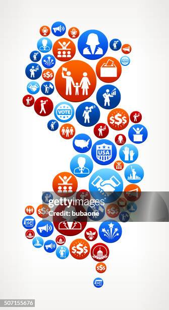 new jersey vote and elections usa patriotic icon pattern - festive border stock illustrations