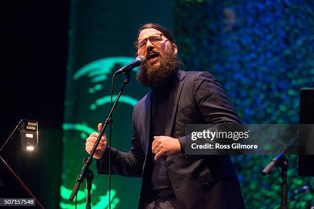 Matthew E. White performs at Roaming Roots Revue at Celtic Connections Festival Glasgow Royal Concert Hall on January 23, 2016 in Glasgow, Scotland.