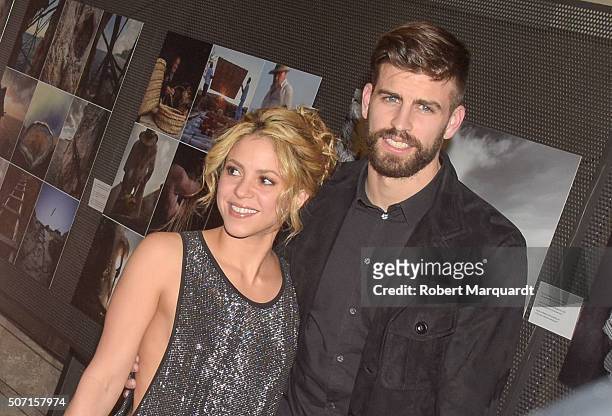 Gerard Pique and Shakira attend the 'Festa De Esport Catala 2016 Awards' on January 25, 2016 in Barcelona, Spain.