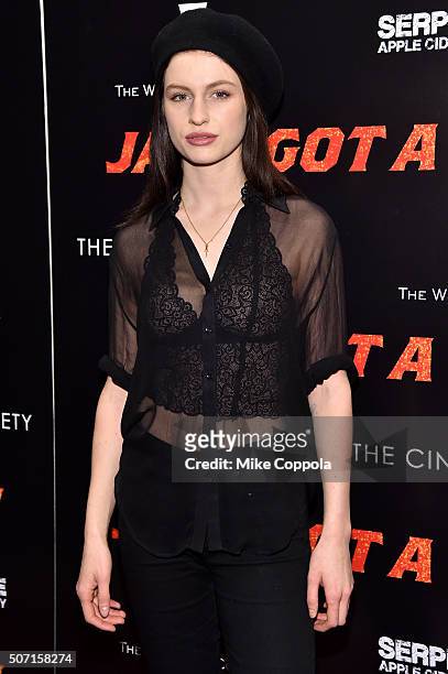 Tali Lennox attends the New York premiere of "Jane Got A Gun" hosted by The Weinstein Company with the Cinema Society and Serpent's Bite at The...