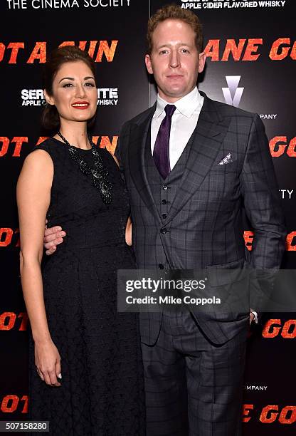 Producer Zack Schiller attends the New York premiere of "Jane Got A Gun" hosted by The Weinstein Company with the Cinema Society and Serpent's Bite...