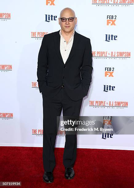 Actor Evan Handler attends the premiere of FX's 'American Crime Story - The People V. O.J. Simpson' at Westwood Village Theatre on January 27, 2016...