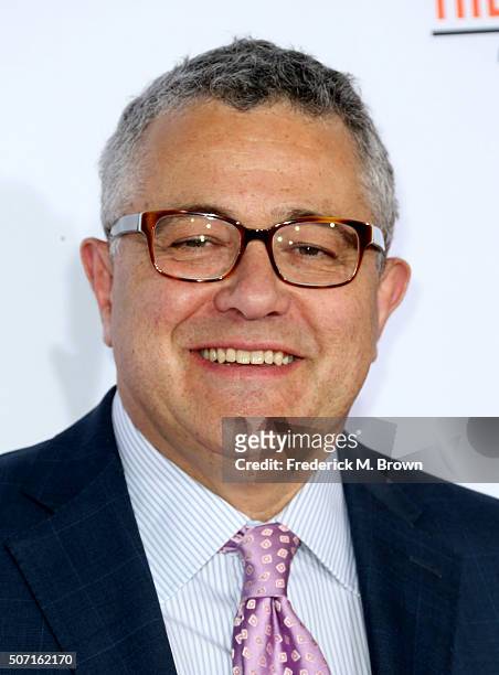 Cosultant Jeffrey Toobin attends the premiere of FX's American Crime Story - The People V. O.J. Simpson at Westwood Village Theatre on January 27,...