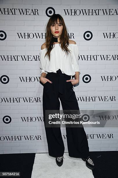 Blogger Natalie Suarez attends Who What Wear x Target launch party at ArtBeam on January 27, 2016 in New York City.