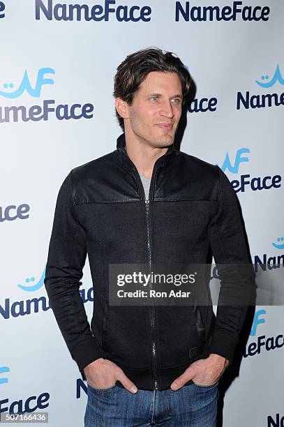 Model Andy Peeke attends the NameFace.com Launch at No. 8 on January 27, 2016 in New York City.