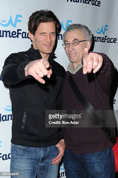 Model Andy Peeke and Photographer Lev Radin attend the NameFace.com Launch at No. 8 on January 27, 2016 in New York City.