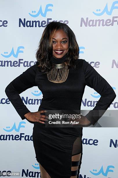 Personality Nic FoReel attends the NameFace.com launch at No. 8 on January 27, 2016 in New York City.