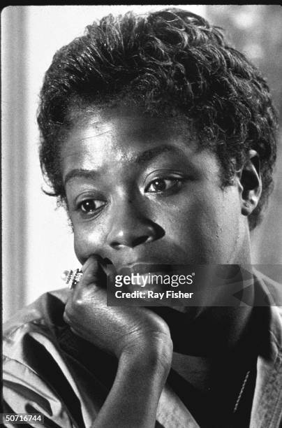 Jazz singer Sarah Vaughan during an interview at the Fontainebleau Hotel.