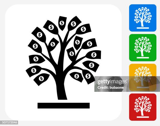 money tree icon flat graphic design - guyana stock illustrations