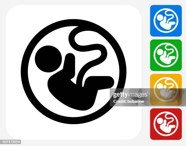 fetus グラフィックデザインアイコンフラット - ヒトの胚点のイラスト素材／クリップアート素材／マンガ素材／アイコン素材