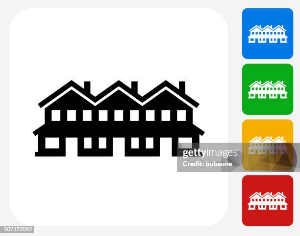 condos icon flat graphic design - condos stock illustrations