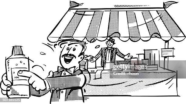 market stall - man shed stock illustrations