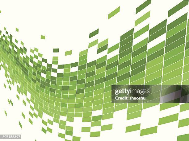 abstract green wave data flowing background - data flow white background stock illustrations
