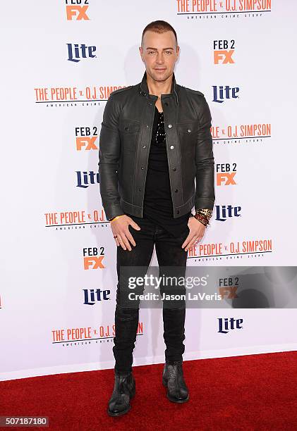 Actor Joey Lawrence attends the premiere of "American Crime Story - The People V. O.J. Simpson" at Westwood Village Theatre on January 27, 2016 in...