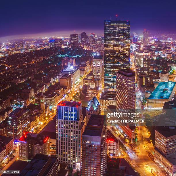 boston skyline - boston aerial stock pictures, royalty-free photos & images