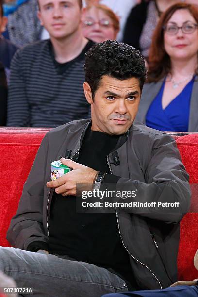 Actor Jamel Debbouze presents the Movie 'La Vache' during the 'Vivement Dimanche' French TV Show at Pavillon Gabriel on January 27, 2016 in Paris,...