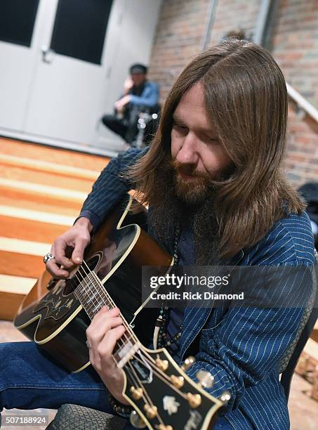 Singer/Songwriter Charlie Starr of Blackberry Smoke backstage in Liberty Hall at The Factory on January 27, 2016 in Franklin, Tennessee.