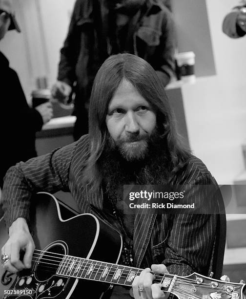 Singer/Songwriter Charlie Starr of Blackberry Smoke backstage in Liberty Hall at The Factory on January 27, 2016 in Franklin, Tennessee.