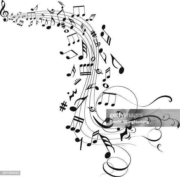 ilustrações de stock, clip art, desenhos animados e ícones de fundo abstrato música - notas musicais