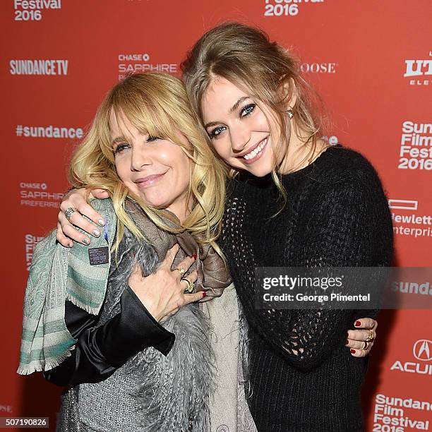 An instant view of actresses Rosanna Arquette and Imogen Poots as attend the "Frank & Lola" premiere during the 2016 Sundance Film Festival at Eccles...