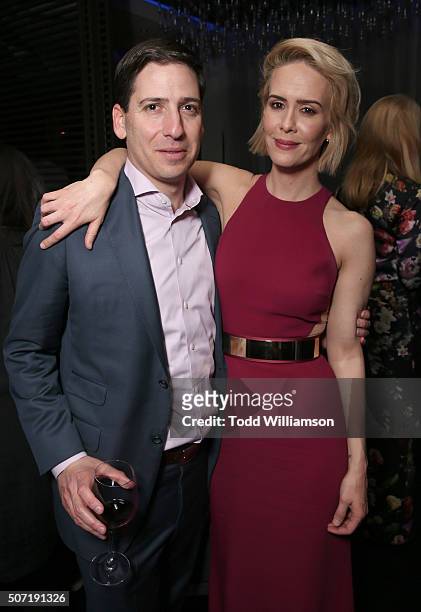 Networks & FX Productions President of Original Programming Eric Schrier and Sarah Paulson attend the after party for the Premiere Of FX's "American...