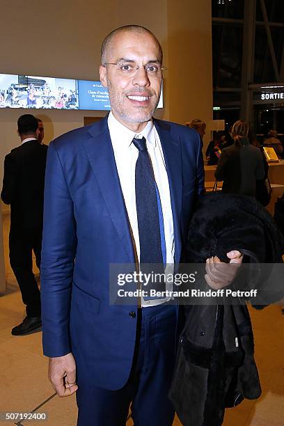 Galerist Kamel Mennour attends the "Bentu" Exhibition at the Louis Vuitton Foundation, Co-organized with the "Ullens Center for Contemporary Art of...