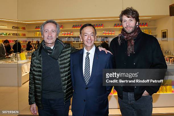 Director of the Centre Pompidou Museum of Modern Art Bernard Blistene, Director of sponsorship LVMH, Jean-Paul Claverie and Guest attend the "Bentu"...