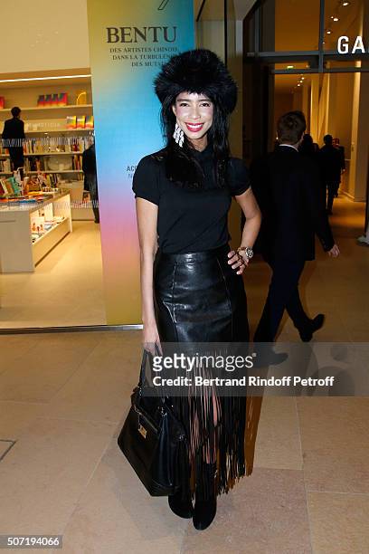 Rani Vanouska T. Modely aka Vanessa Modely attends the "Bentu" Exhibition at the Louis Vuitton Foundation, Co-organized with the "Ullens Center for...