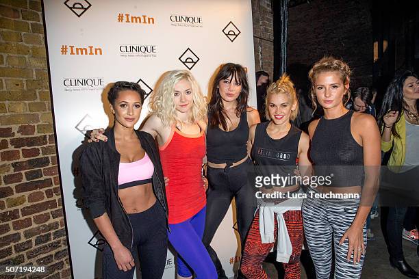 Roxie Nafousi, Portia Freeman, Daisy Lowe, Ashley Roberts and Roxie Nafousi attend Photocall for Clinique Daybreaker Dance Party at The Village...