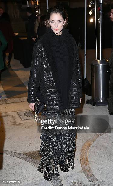 Sofia Sanchez arrives at the Valentino Spring Summer 2016 show as part of Paris Fashion Week on January 27, 2016 in Paris, France.
