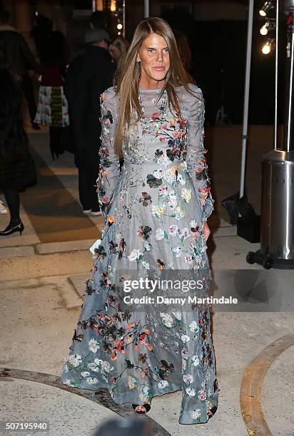 Vogue Japan Editor-at-large Anna Dello Russo arrives at the Valentino Spring Summer 2016 show as part of Paris Fashion Week on January 27, 2016 in...