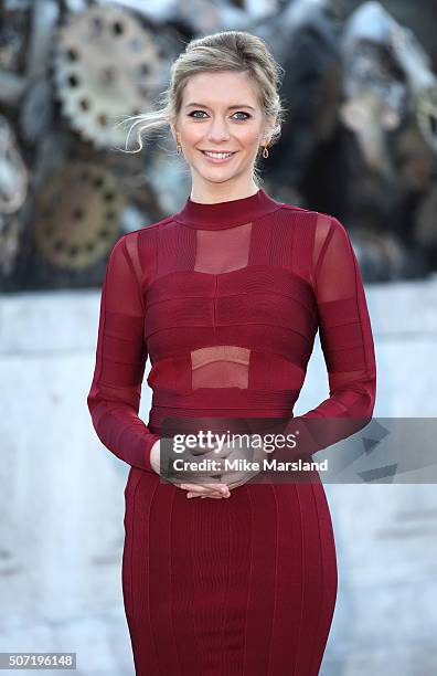 Rachel Riley Unveils Fifth Lion Statue at Trafalgar Sq on January 28, 2016 in London, United Kingdom.