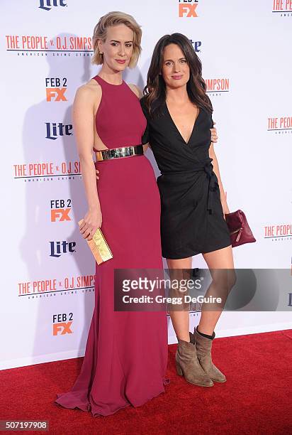 Actors Sarah Paulson and Elizabeth Reaser arrive at the premiere of "FX's "American Crime Story - The People V. O.J. Simpson" at Westwood Village...