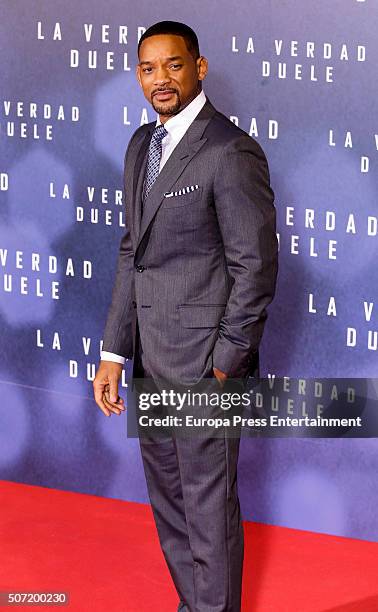 Will Smith attends 'La Verdad Duele' premiere on January 27, 2016 in Madrid, Spain.