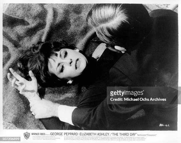 Elizabeth Ashley fights off Arte Johnson in a scene from the Warner Bros. Movie "The Third Day", circa 1965.