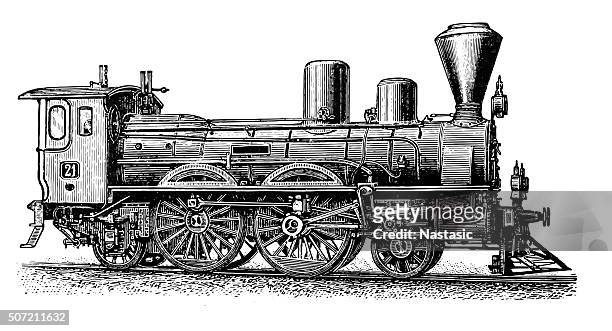 steam locomotive - railway carriage stock-grafiken, -clipart, -cartoons und -symbole