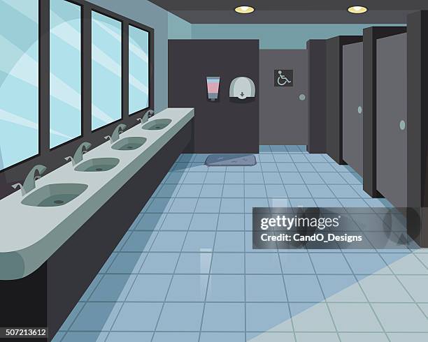 stockillustraties, clipart, cartoons en iconen met public toilet - bathroom