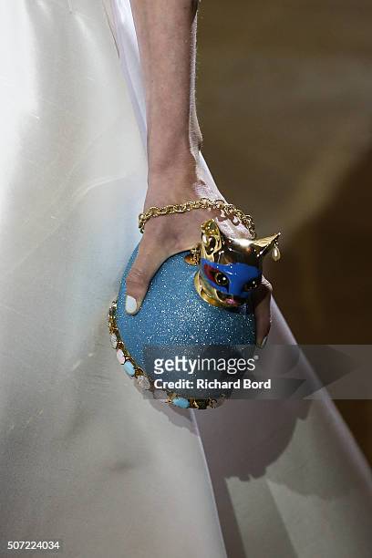 Model walks the runway during the Ulyana Sergeenko Spring Summer 2016 show as part of Paris Fashion Week on January 27, 2016 in Paris, France.