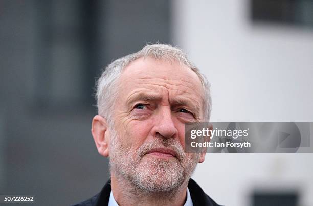 Labour leader Jeremy Corbyn visits the Science, Technology, Engineering and Maths further education college on January 28, 2016 in Middlesbrough,...