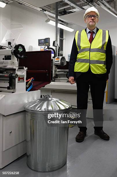 Labour leader Jeremy Corbyn visits the Science, Technology, Engineering and Maths further education college on January 28, 2016 in Middlesbrough,...