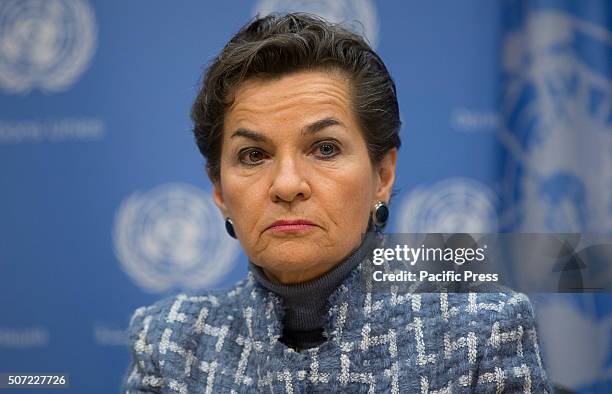 Christiana Figueres, Executive Secretary, United Nations Framework Convention on Climate Change attended a Press Conference on the 2016 Investor...