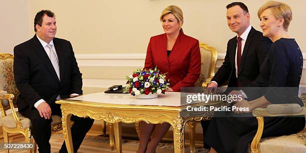 Croatian President, Kolinda Grabar-Kitarovic and her husband Jakov Kitarovici met with Polish President Andrzej Duda and First Lady Agata...