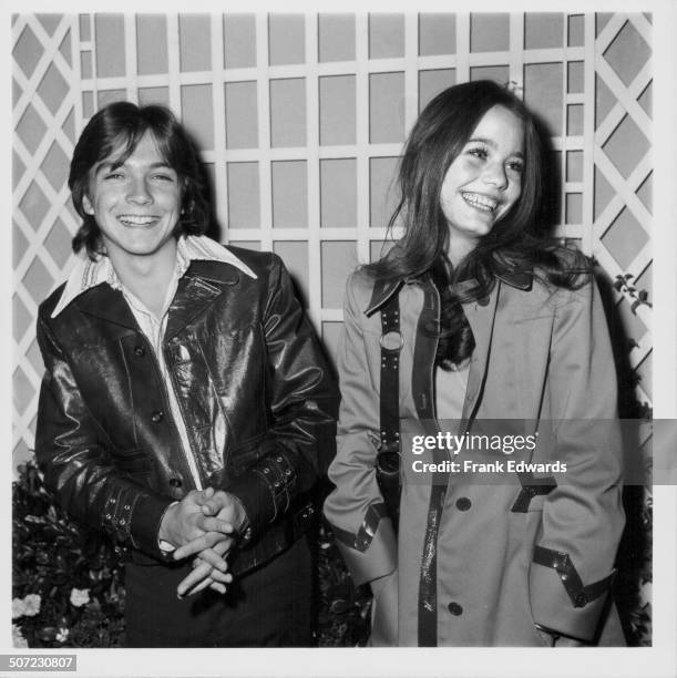 Actors David Cassidy and Susan Dey, both with television show 'The Partridge Family', attending the ABC Television party at The Bistro, Los Angeles,...